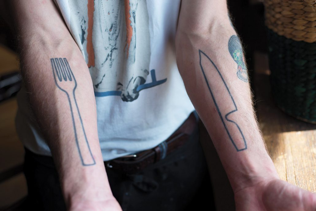 Nate Allen's food tattoos