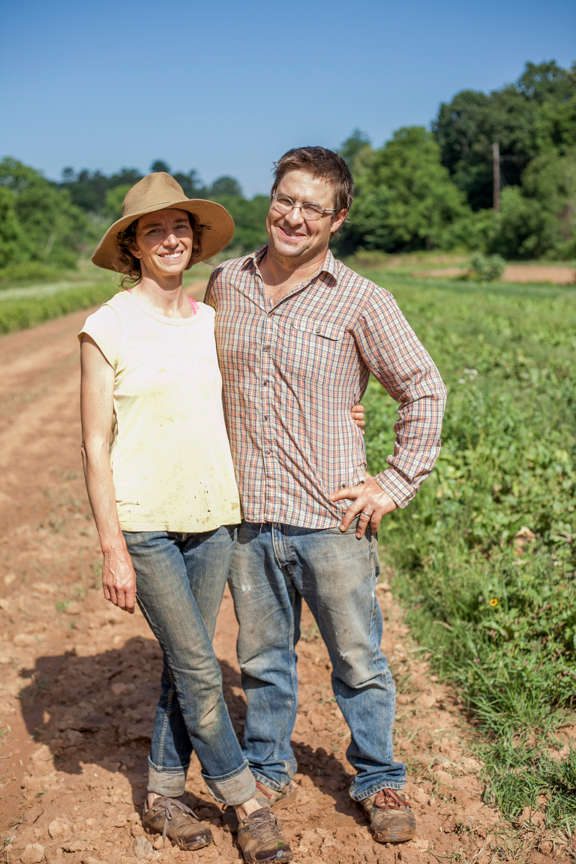 Anne and Aaron Grier of Gaining Ground Farm in Leicester, North Carolina.