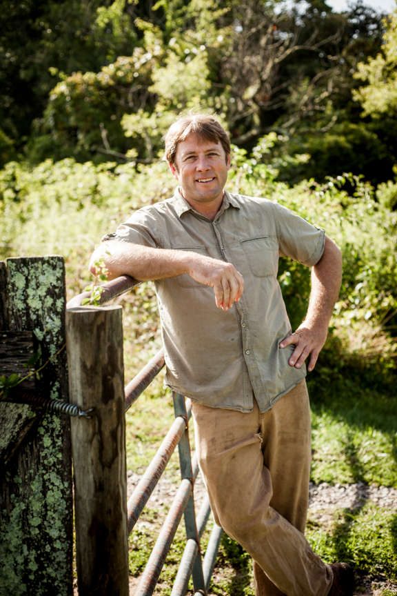 Farmer Jamie Ager at Hickory Nut Gap Farm in Fairview, North Carolina