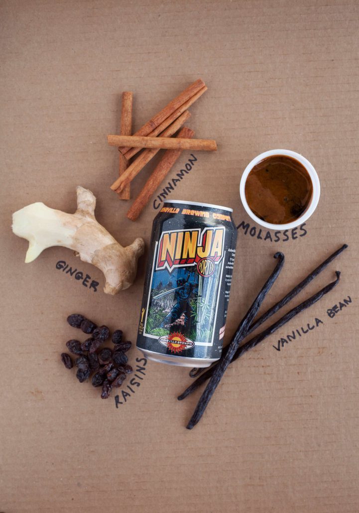ingredients for Asheville Brewing Company's Ninjabread Man Porter