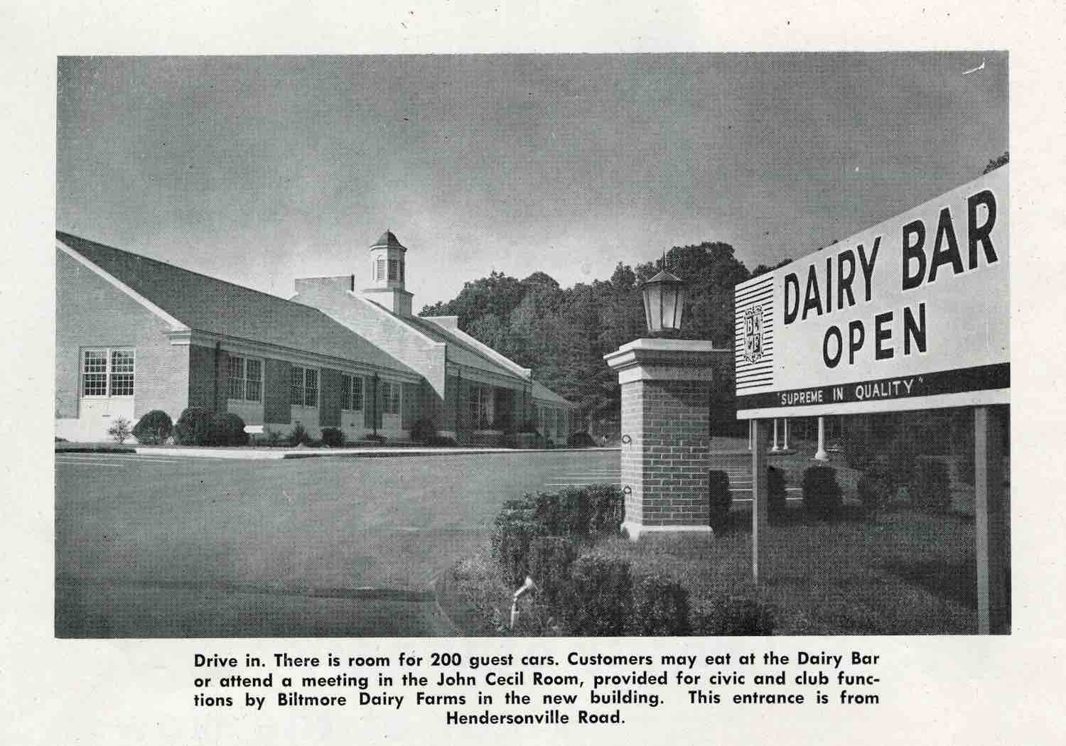 The Biltmore Dairy Bar in 1958, as it appeared in the Southern Dairy Products Journal Edible